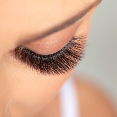 Close up of beautiful eyelash extensions from our Boca location.